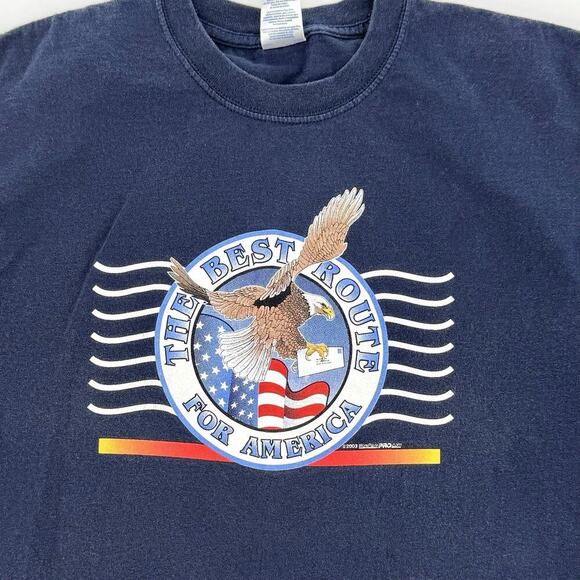 Vintage Y2K Old Hickory Post Office T Shirt Adult Large Blue American US Mail - Picture 5 of 8